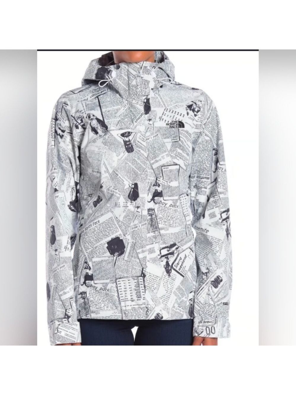 The North Face limited edition Berrien Jacket Newspaper Print Hooded size small